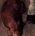 Гирондист (шарманщик) с собакой. Фрагмент. 1624-1650 - Холст, маслоБароккоФранцияБерг. Городской музей